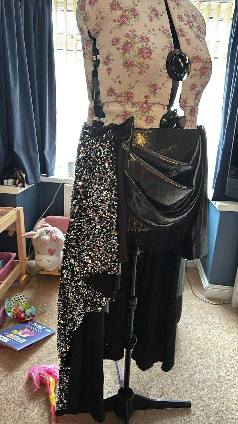 Customer photo review of Heavy Sequin Velvet Fabric