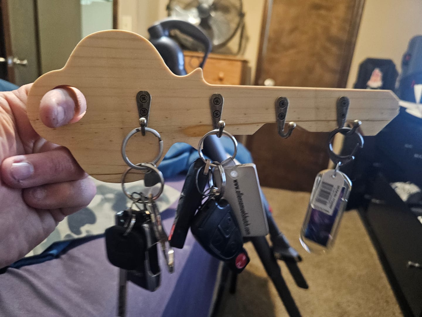 Customer photo review of 11x4.1" Key Rack 2 Acrylic Router Template