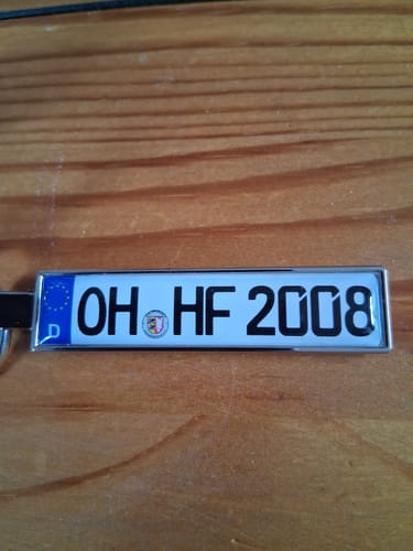 Customer photo review of Kennzeichen Schlüsselanhänger Mini Nummernschild Metall
