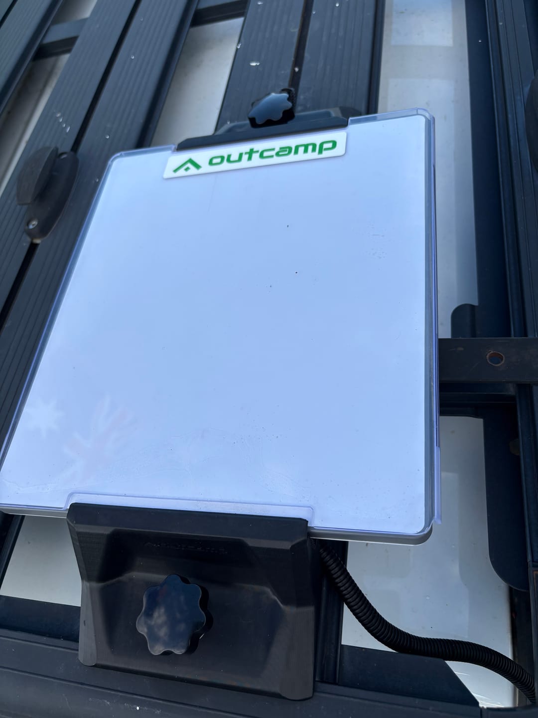 Customer photo review of Starlink Mini Dish Protector Shield compatible with roof rack mount and ARB Base Rack Mount
