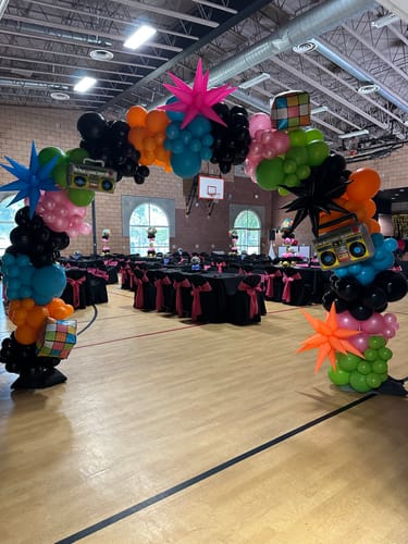 Customer photo review of 10x8 Ft Aluminum Balloon Arch Frame Wedding Arch Stand