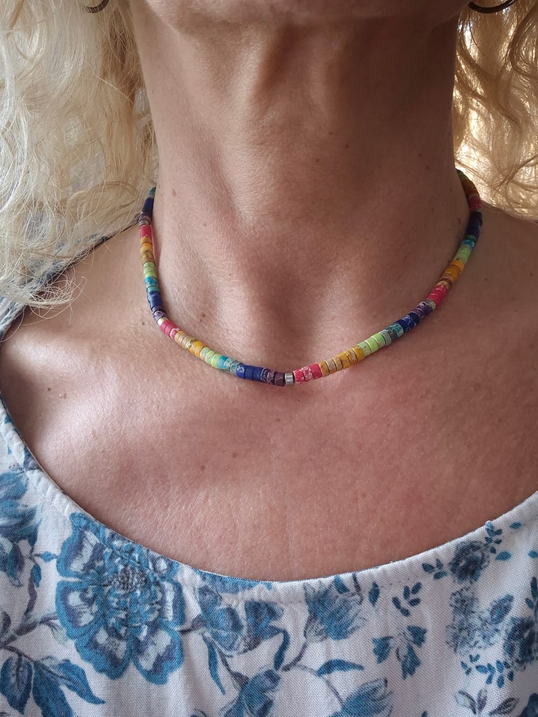 Customer photo review of 7 Chakren Halskette aus Jaspis