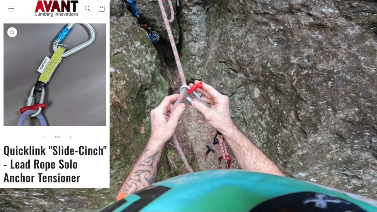 Customer photo review of Quicklink "Slide-Cinch" - Lead Rope Solo Anchor Tensioner