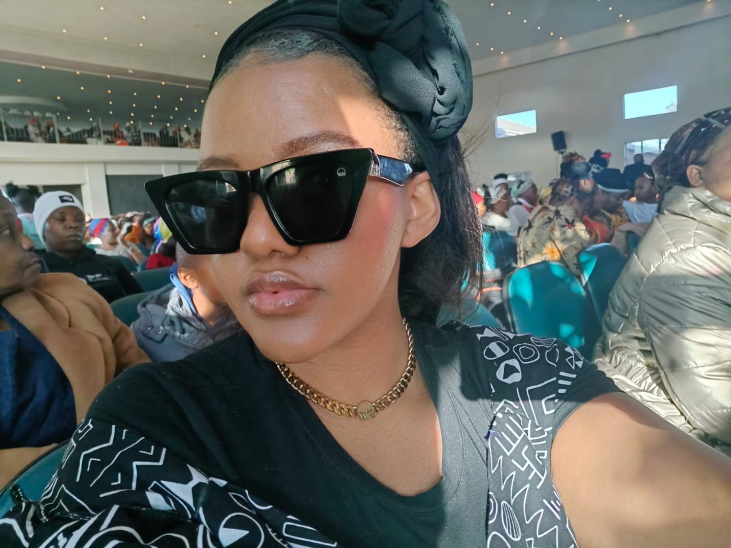 Customer photo review of Black Diva Logo Sunglasses