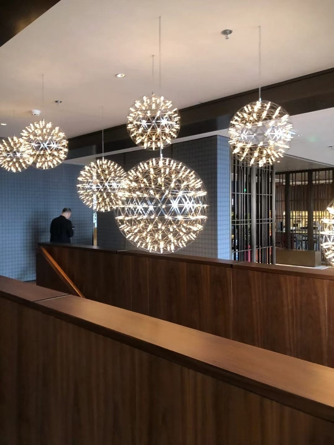 Customer photo review of Sparkling Raimond LED Sphere Pendant Light