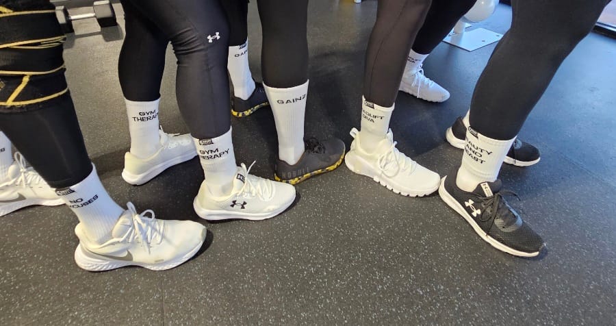 Customer photo review of No Excuses - Crew Workout Socks