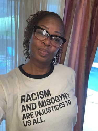Customer photo review of Racism and Misogyny Unisex Premium T-Shirt