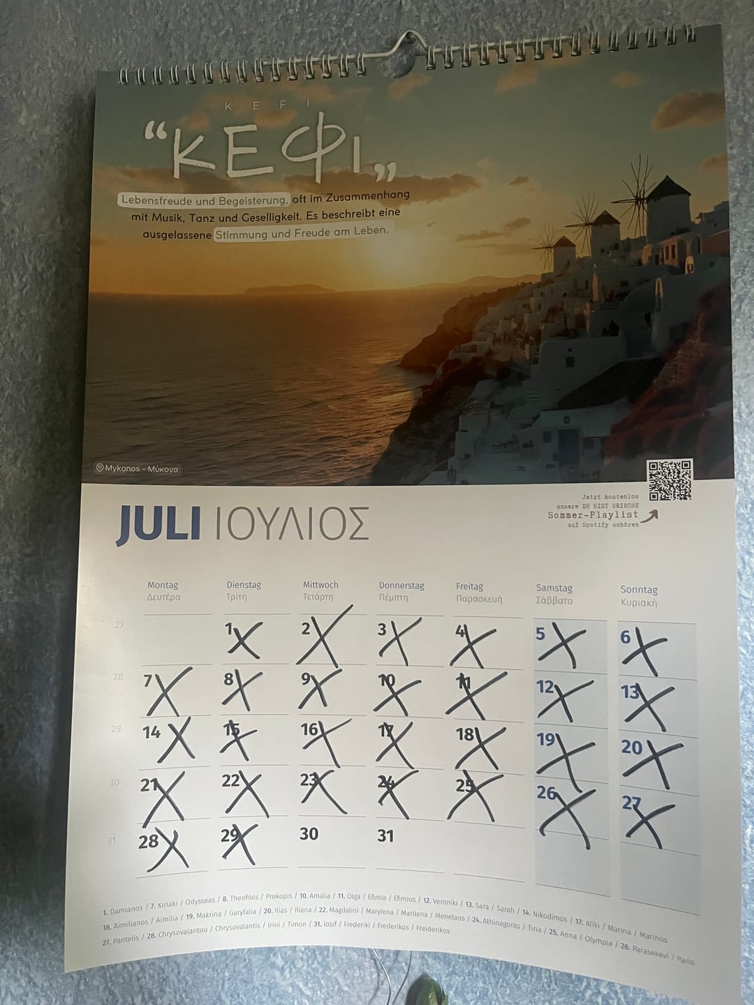 Customer photo review of DU BIST GRIECHE Kalender 2025