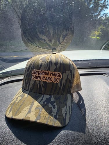 Customer photo review of Custom Slate Mossy Oak Trucker Hats - Lost Hat Co.