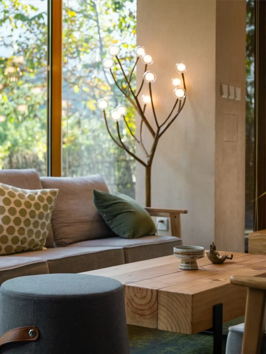 Customer photo review of Rustic Tree Branch Floor Lamp