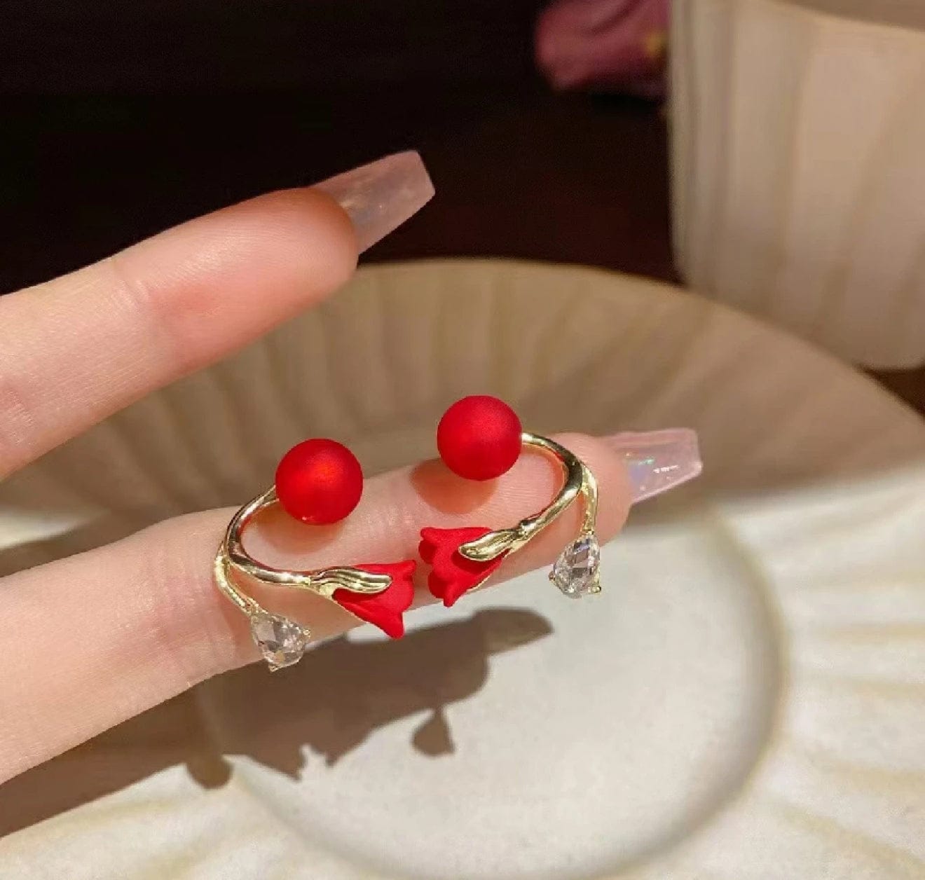 Customer photo review of Aurora Earrings