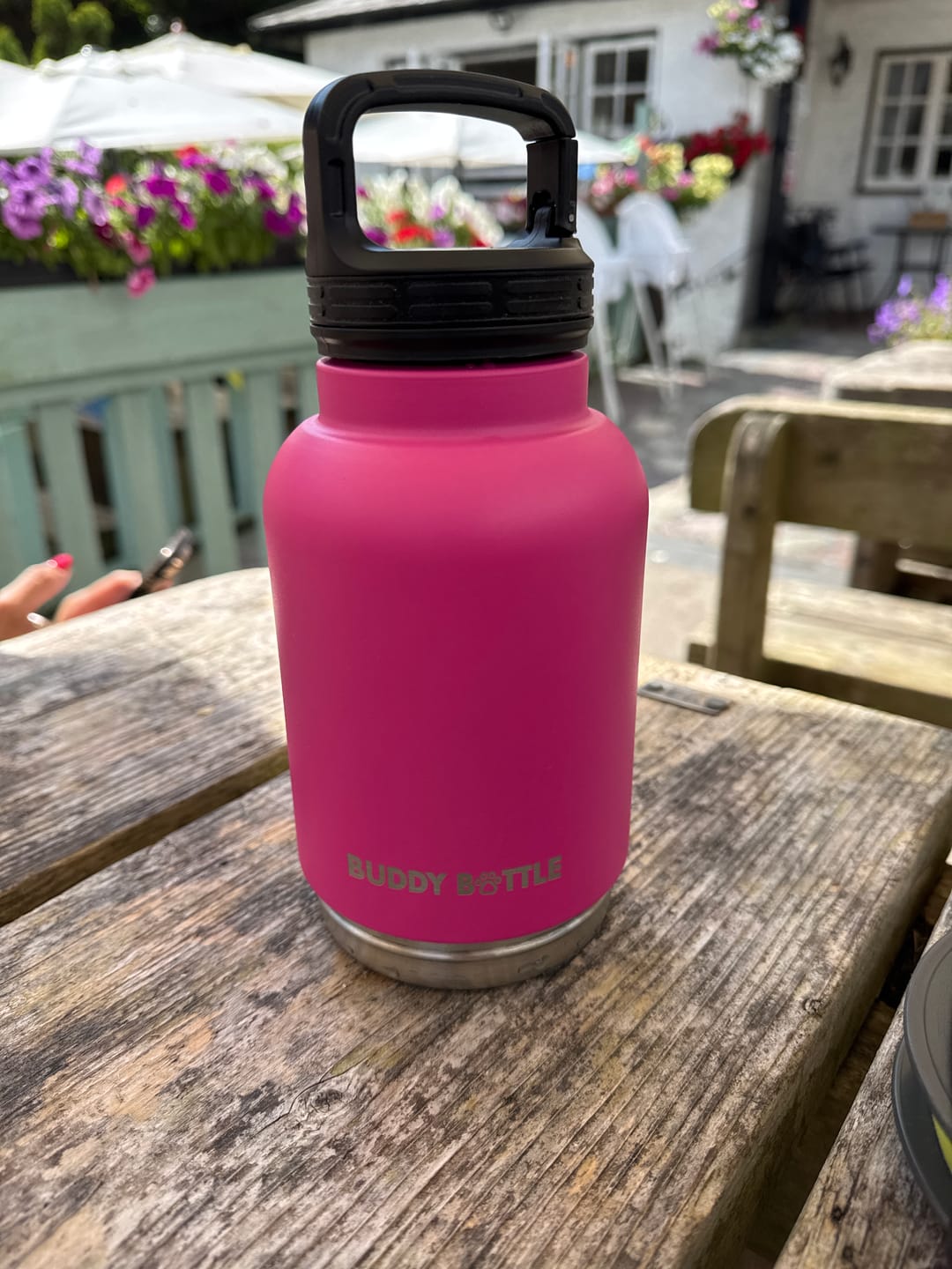 Jason P. review of ZOOMIE PINK - 3 in 1 Portable Travel Water Buddy Bottle For Dogs