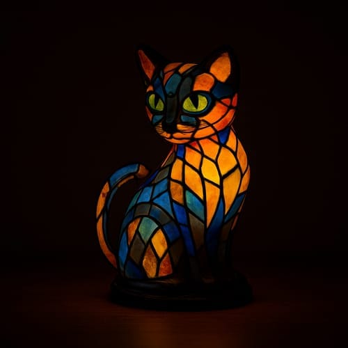 Customer photo review of Lumikat – handgemaakte lichtgevende lamp die harten laat stralen