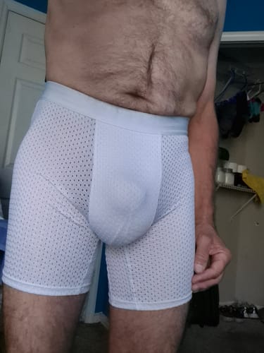 Customer photo review of 3 Pack Men’s Anti-chafing Mesh Long Boxer Briefs