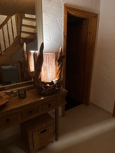 Customer photo review of Tisch Wurzellampe BION Höhe 70 cm | Lampenschirm: Natur