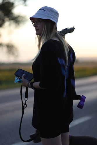 Dominika T. review of Unisex Luxury Human & Dog Walking Bag | With Adjustable Strap & Poop Bag Holder - Black image 1 out of 2