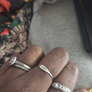 Customer photo review of Personalized Engraved Birthflower Ring