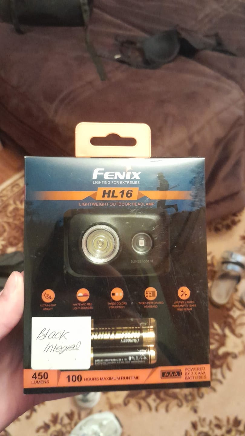 Customer photo review of Fenix HL16 BLACK INTEGRAL - 450 lumens - Spéciale forces de l'ordre