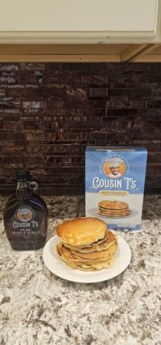 Customer photo review of Cousin T's Maple Syrup & 2 Pack Pancake Mix Bundle