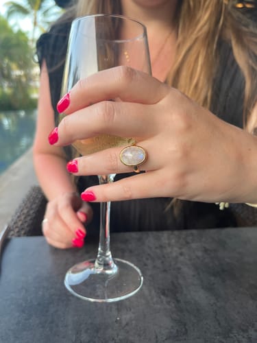 Customer photo review of Moonstone Ring Gold Plated