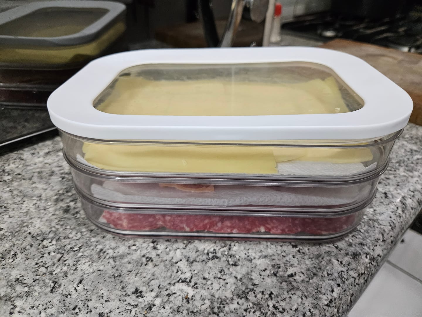Customer photo review of Organizador Refrigerador Acrilico Recipiente Carne 3 Niveles