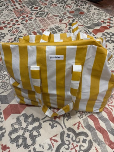 Customer photo review of Bolsa MyBigBag Rayas Mostaza
