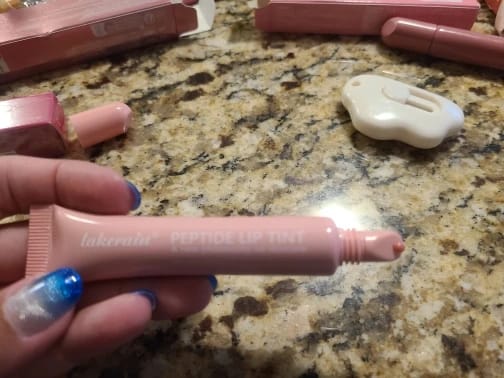 Customer photo review of Translucent Jelly Lip Gloss Moisturizing Lip Balm With Vitamins E And C — Rosy Pink | KIMLUD