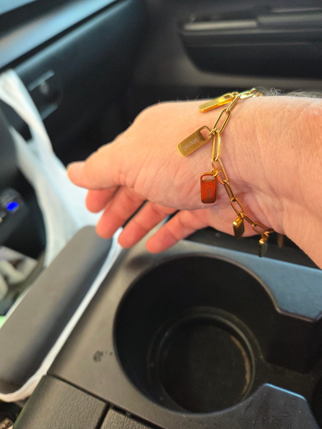 Customer photo review of Personalized Chain Link Bracelet with Custom Name Charms