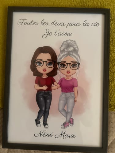 Customer photo review of Affiche Personnalisée - Meilleure Amie Chibi