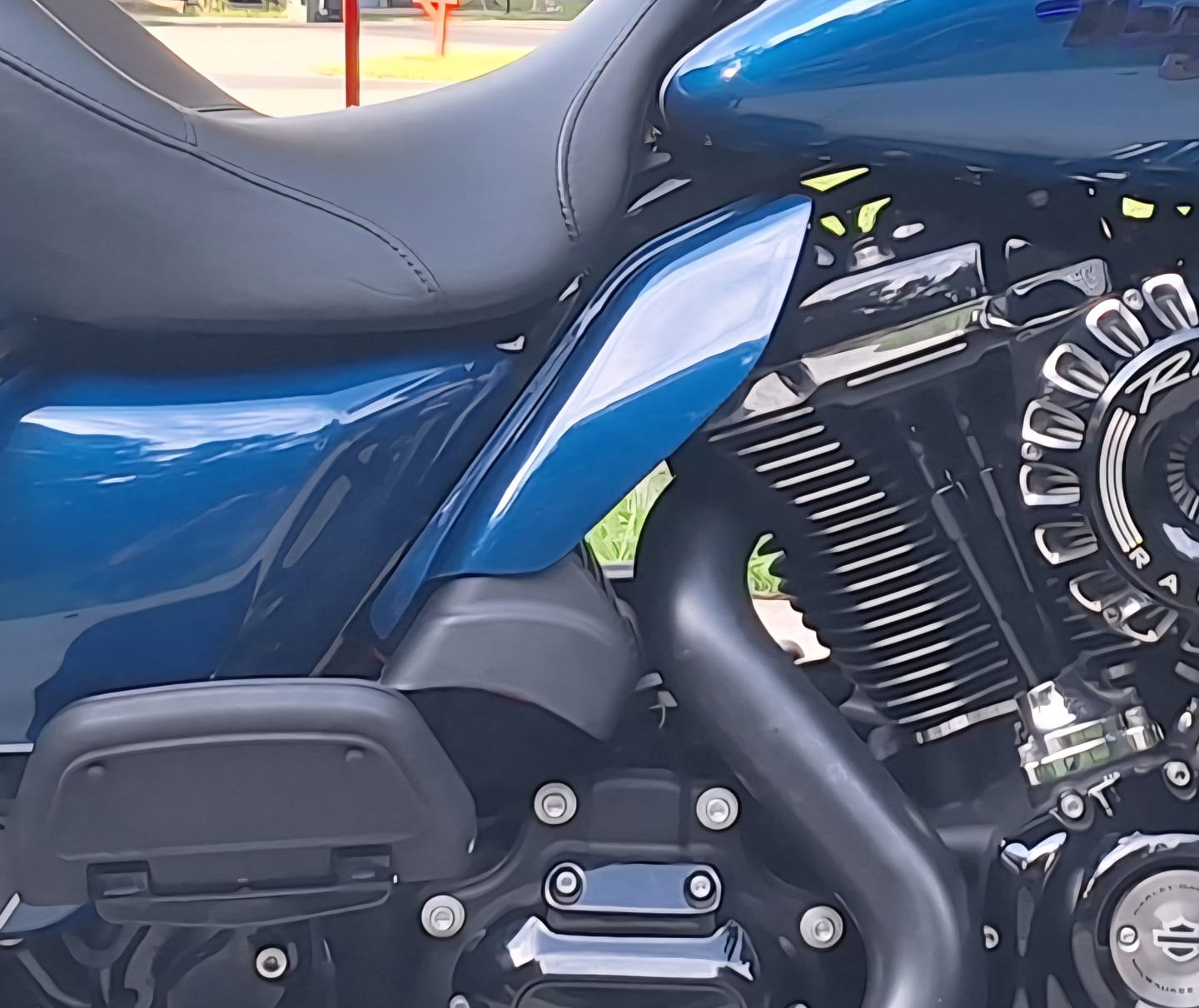 Customer photo review of Mid Frame Air Deflectors & Heat Shield for 2009-2025 Harley Touring Models