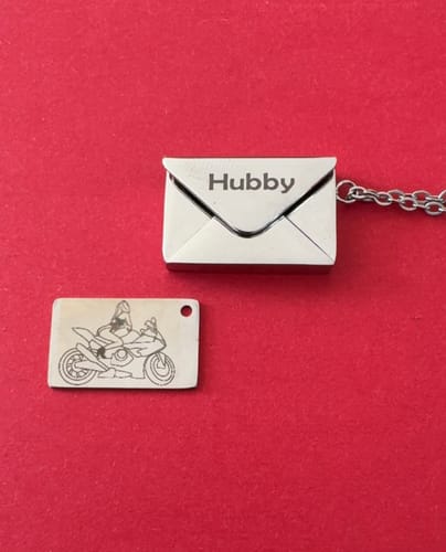 Customer photo review of Custom Engraved Photo Secret Letter Message