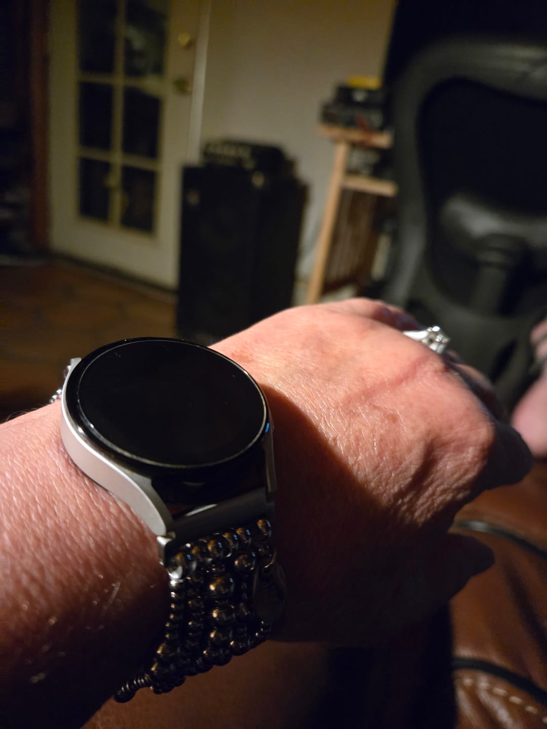 Customer photo review of Platinum Demure Samsung Galaxy Stretch Watch Strap