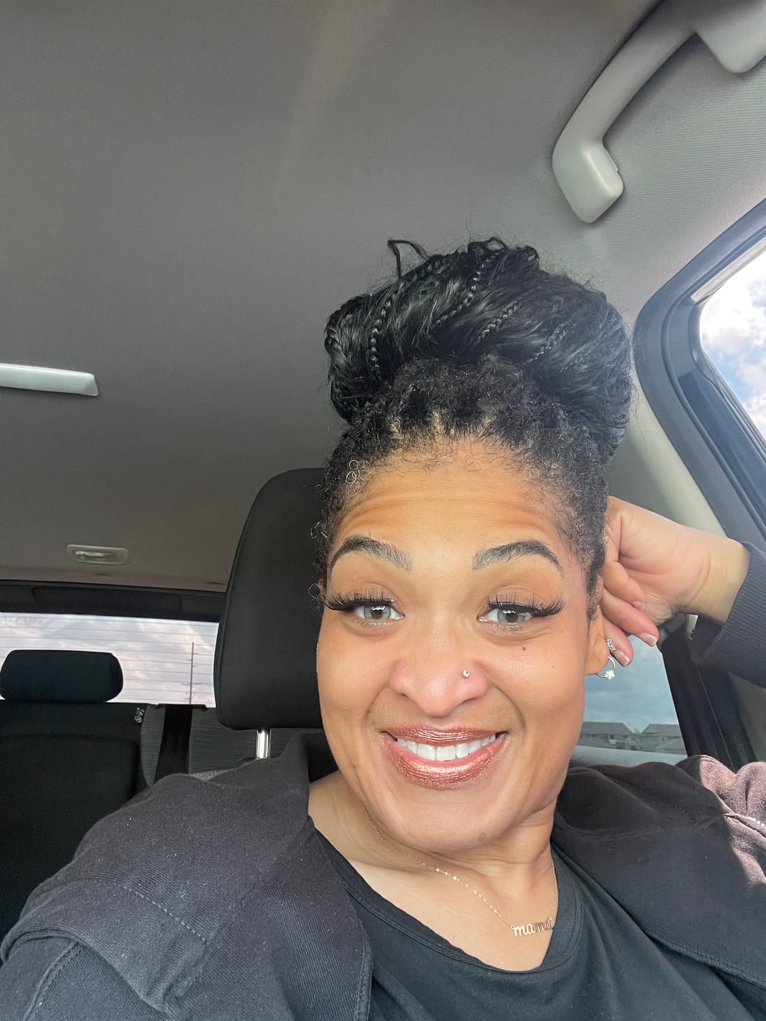 Customer photo review of Premium Candy Gray Prescription Colored Contact Lenses