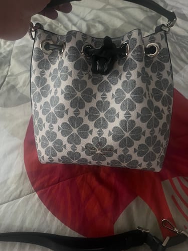 Customer photo review of Kate Spade Spade Flower Small Bucket Bag In Black Multi KK153