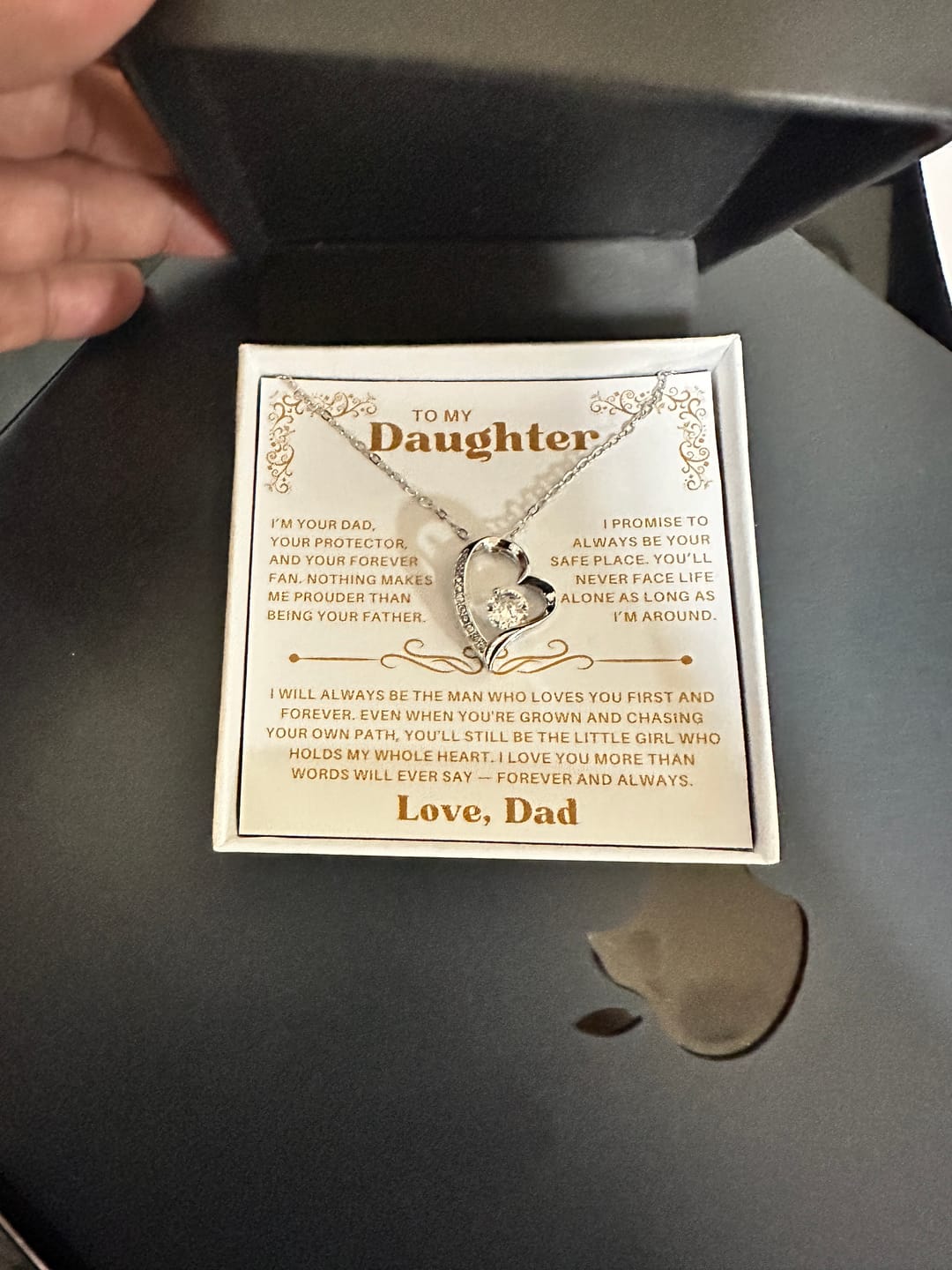 Customer photo review of To My Daughter - Forever Love Neckalce With Free Zirconia Earrings