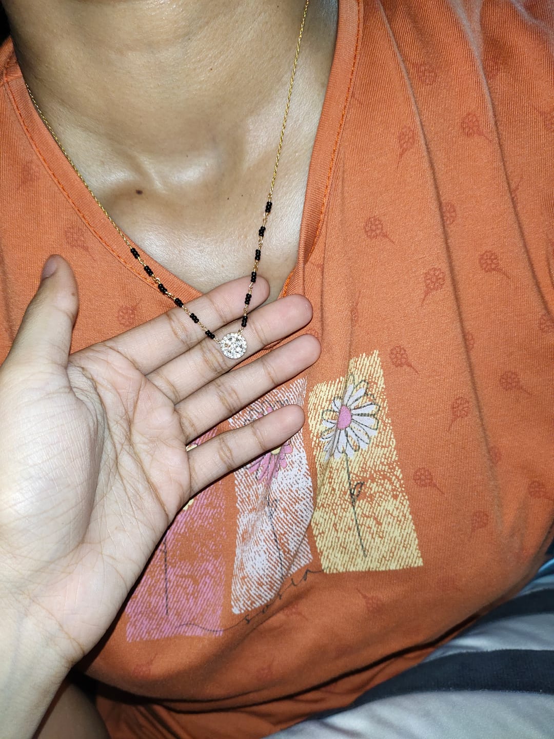 Customer photo review of Ekansha Diamond Mangalsutra | BIS Hallmarked | 18k Gold Vermeil