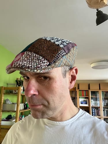 Customer photo review of Donegal Touring Cap Heavy Patchwork Tweed - LIMITED EDITION