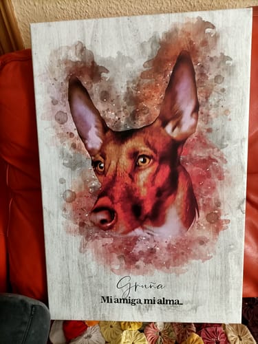 Customer photo review of Foto de tu mascota en estilo acuarela | Regalo para cachorros, perros y gatos