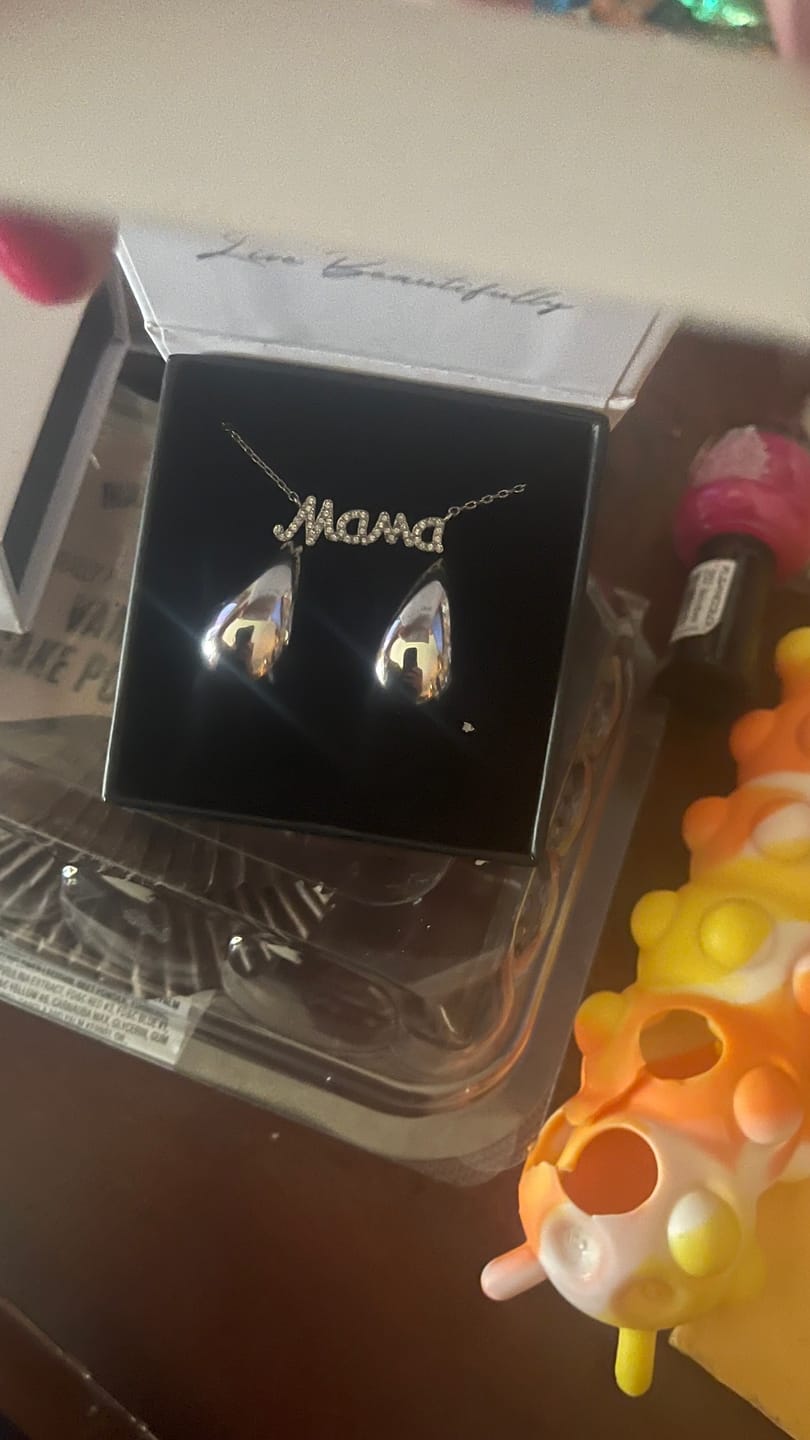 Customer photo review of Olive 18k White Gold Plated Teardrop Stud Earrings