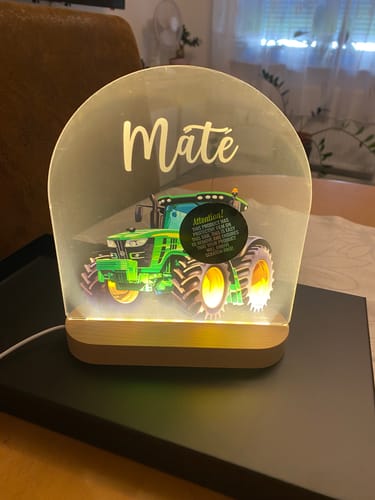 Customer photo review of Traktor Nachtlicht mit eigenem Namen
