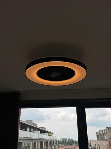 Customer photo review of Plafondventilator Jasmijn - Met Lamp - Zwart - Dimbaar - Koud + Warm