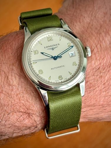 Customer photo review of Olive Green Nylon Watch Strap