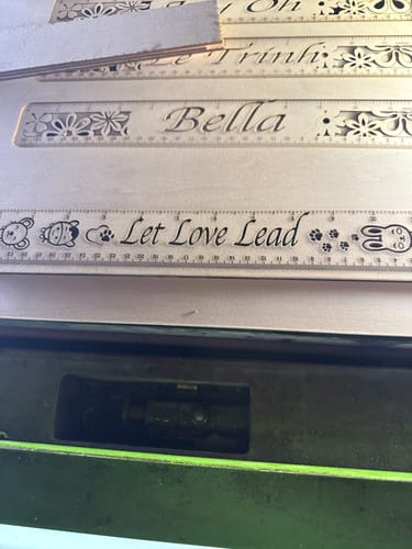 Customer photo review of Custom Names Rulers 6 Set Laser Cut Files