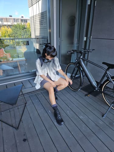 Customer photo review of Tie-dye Irregular Short-sleeved Shirt