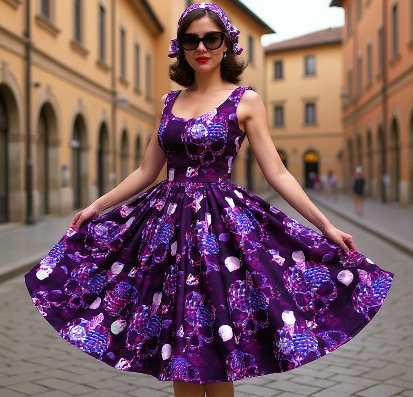 Customer photo review of Digital Skeletons Polyester Suiting Fabric