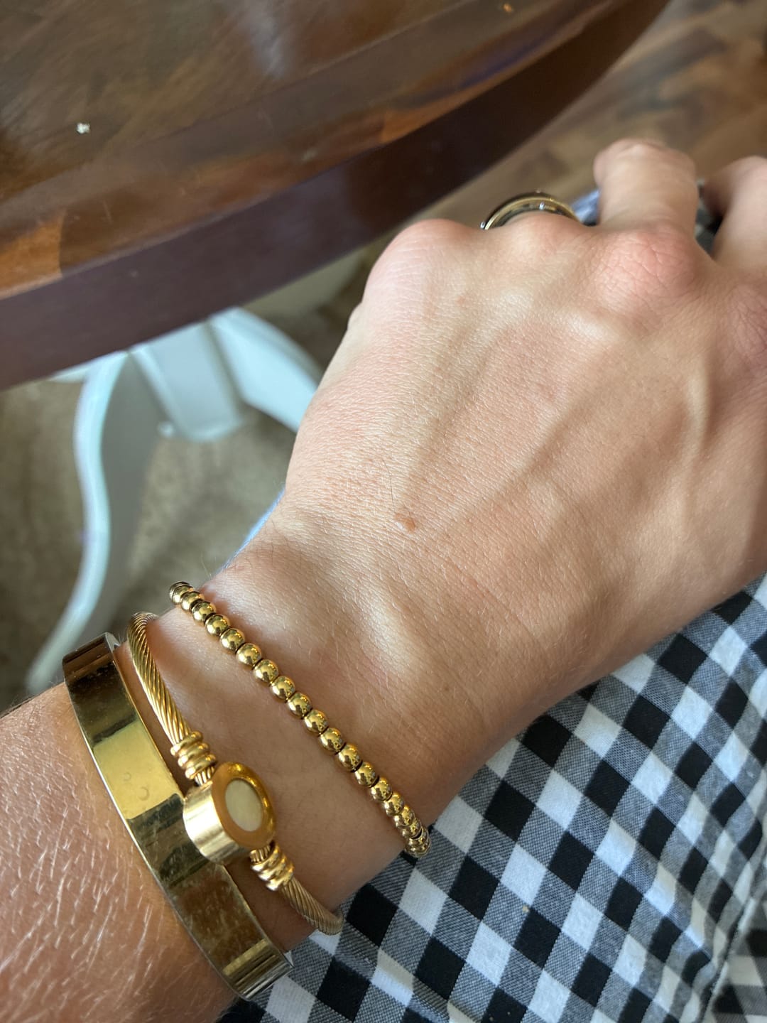 Customer photo review of Niloya Beaded Gold Bracelet