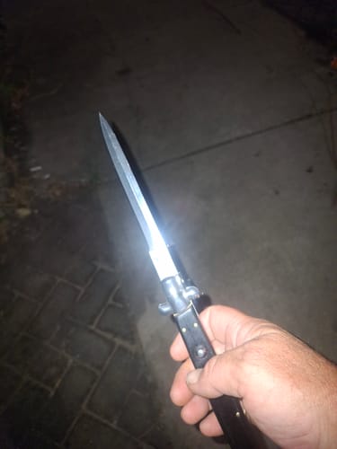 Customer photo review of 13" Big Boy Auto Italian Style Stiletto (MASSIVE KNIFE)