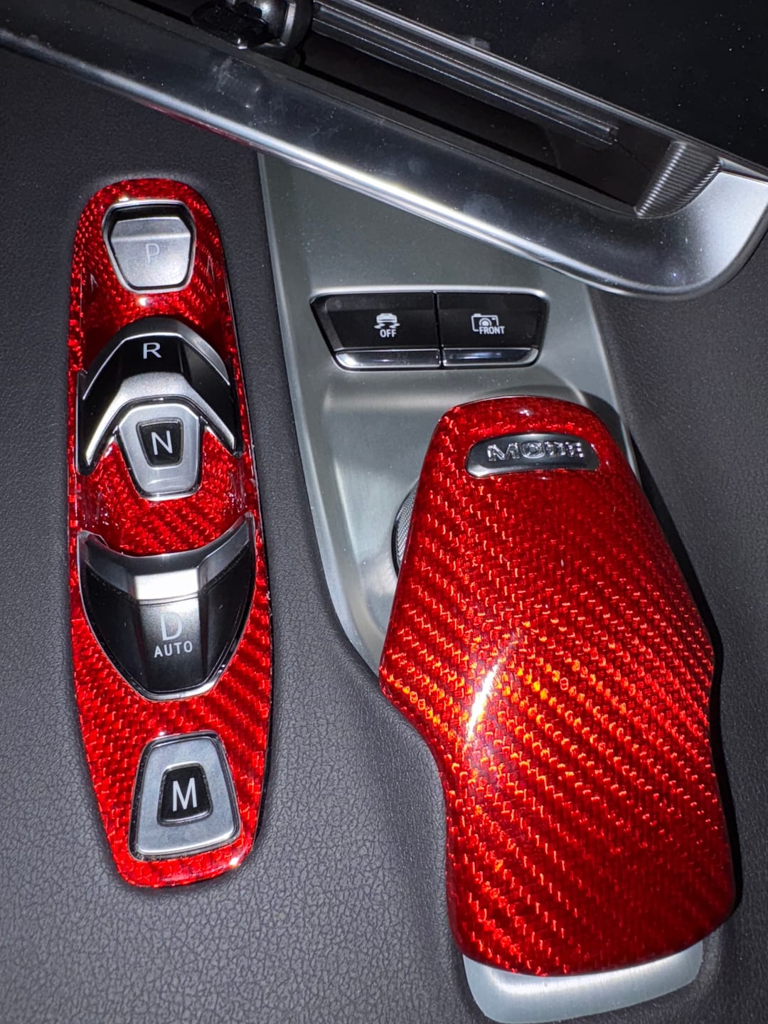 Customer photo review of C8 Corvette Carbon Fiber Gear Shift Trim Cover