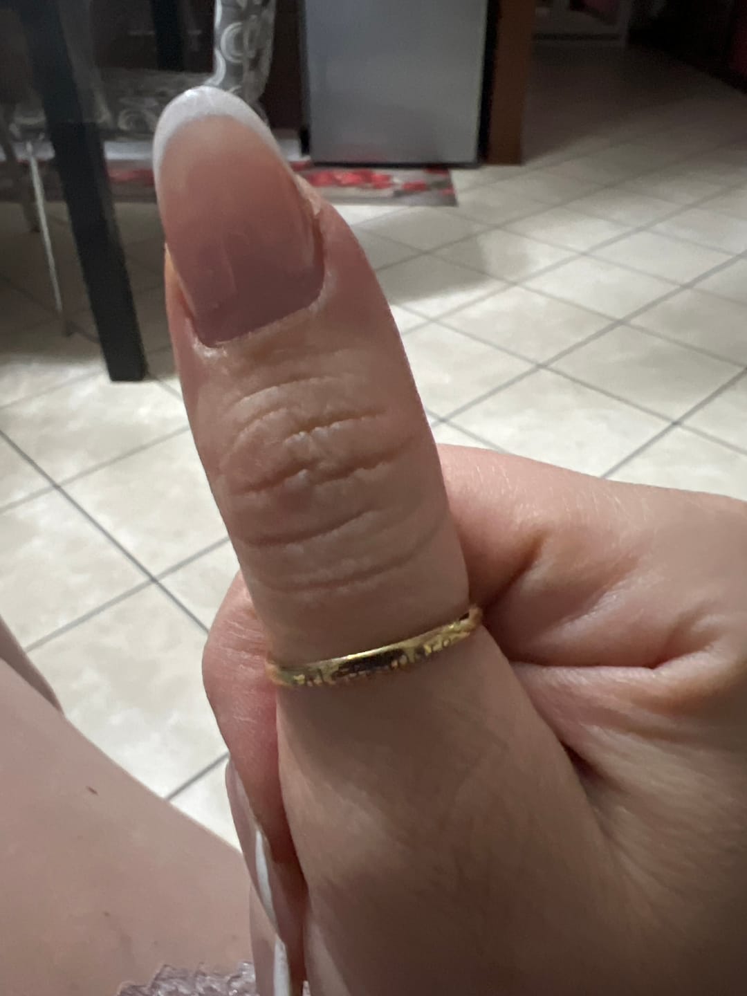 Customer photo review of Petite Custom Name Ring