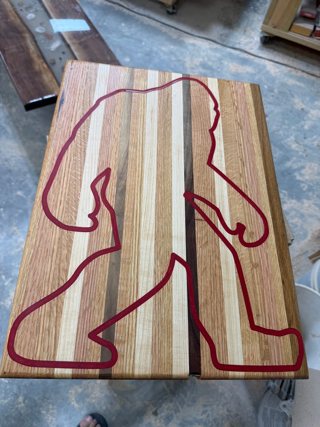Customer photo review of 16x12" Bigfoot / Yeti / Sasquatch Silhouette Acrylic Router Template